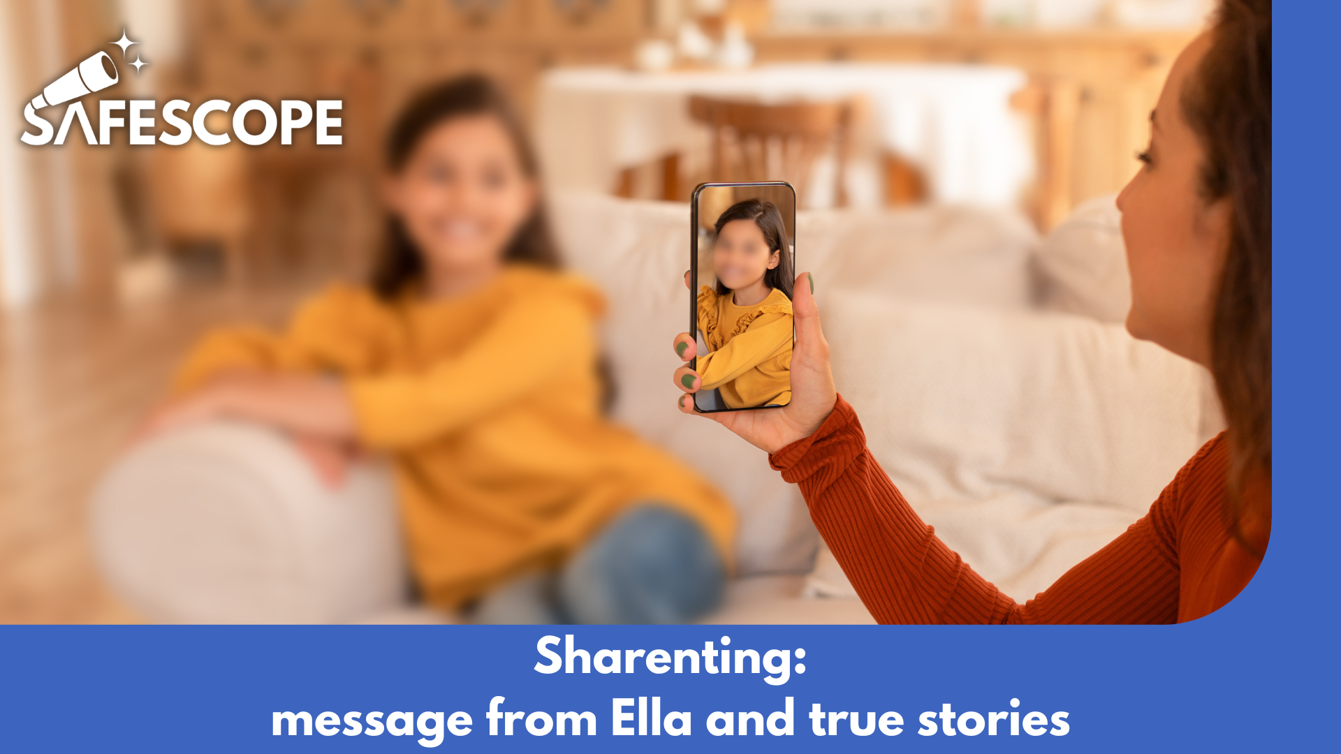 A parent posts photos of their children online, symbolizing sharenting and digital privacy risks for children